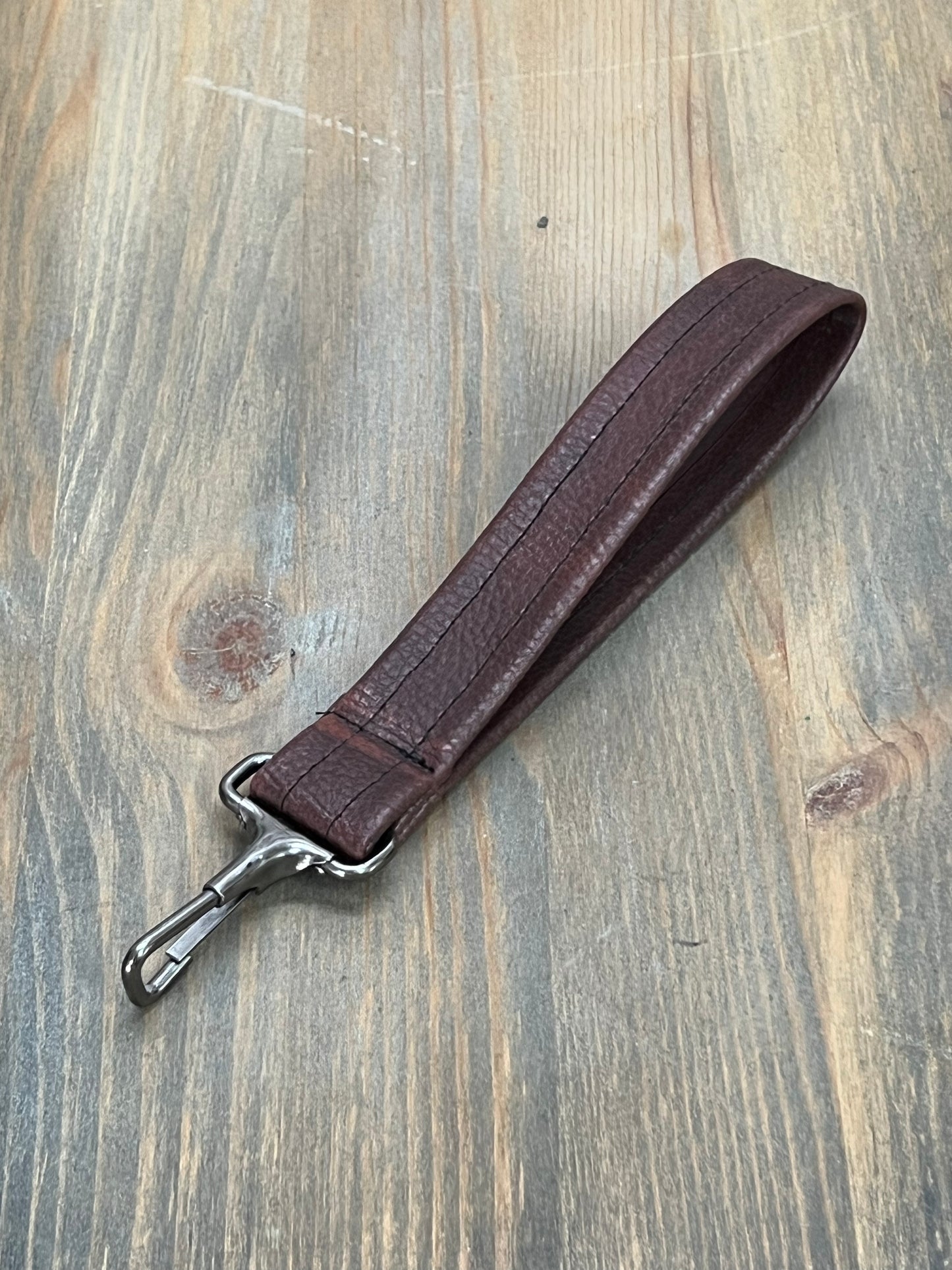Brown Leather Keychain