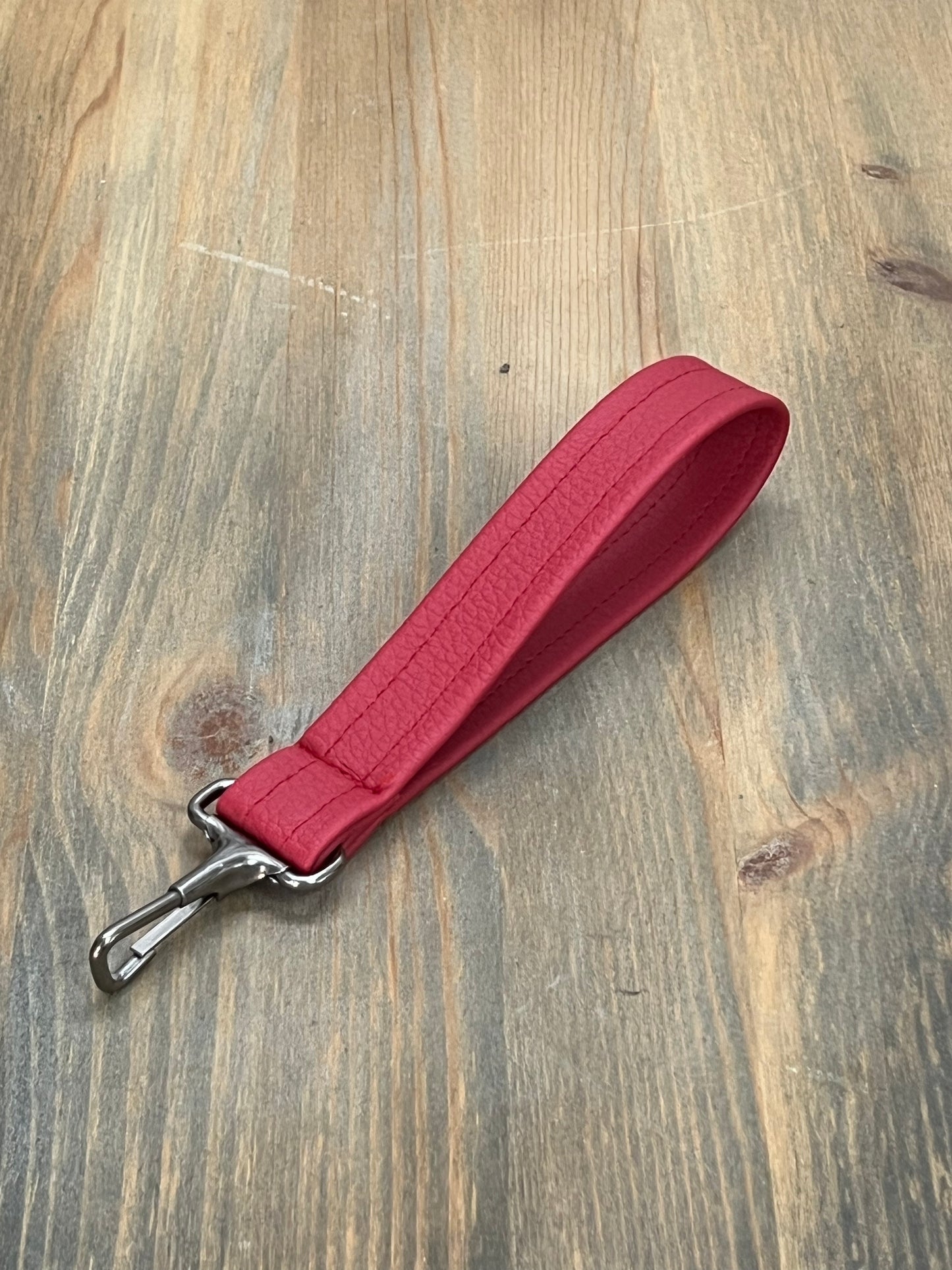 Red Leather Keychain