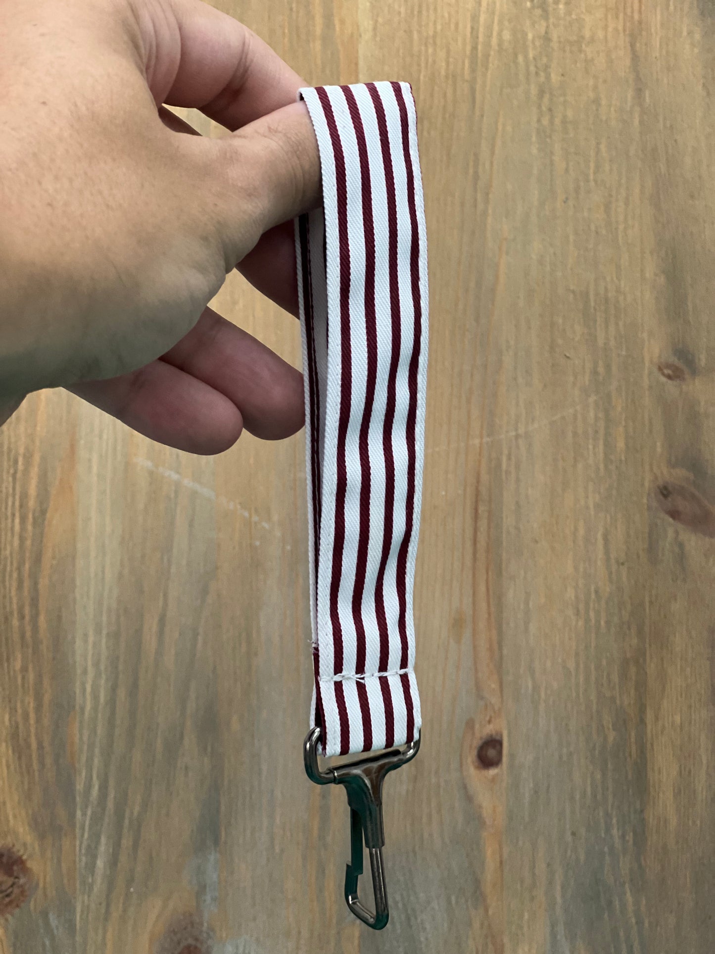 Red Striped Keychain